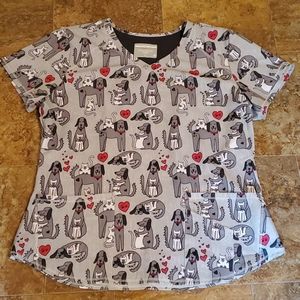 Skechers Cat and Dog Scrub Top
